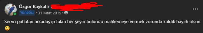 mahkemeye vermek zorunda kaldik :)